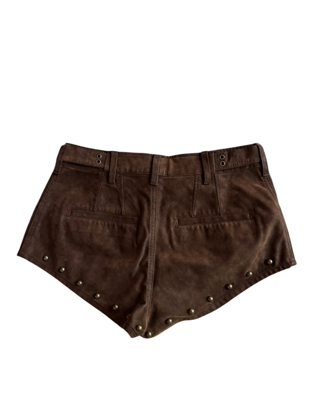 We The Free by Free People Women's The Cool Kid Suede Micro Shorts in Brown - 4 - Picture 7 of 8